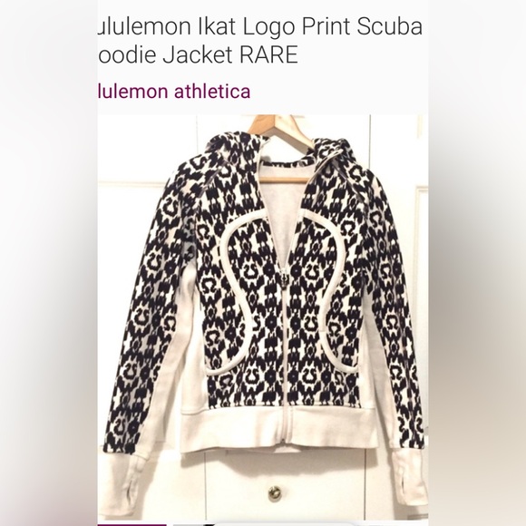 lululemon athletica Tops - Lululemon cheetah black white zip up hoodie scuba sweatshirt 4 RARE